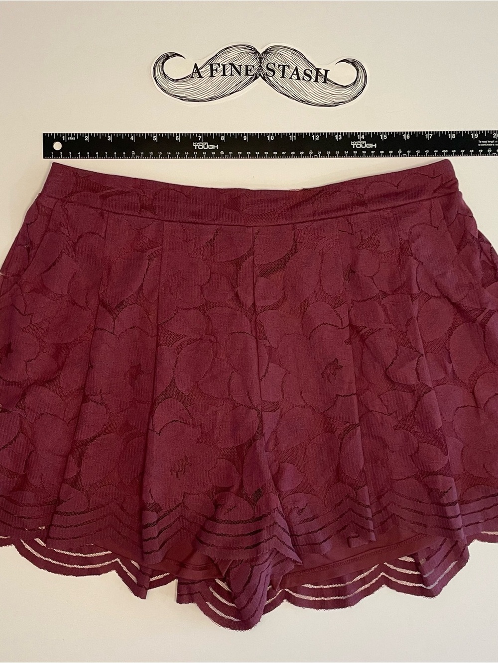 torrid Burgundy Floral Lace High-Waist Shorts